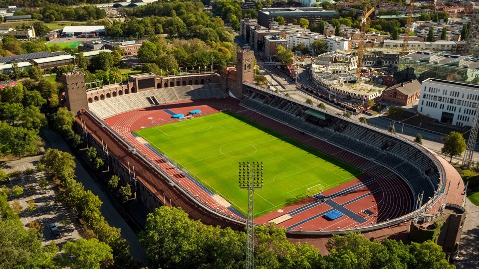 Stockholm stadion ovanifrån.